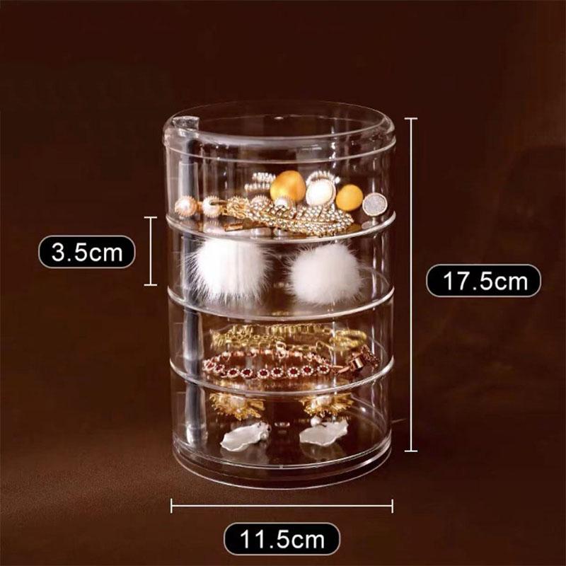 Jewelry Storage Box Multi-layer Rotating Finishing Earrings Ear Studs Hairpin Headgear Head Rope Simple and Exquisite Jewelry Box Acrylic