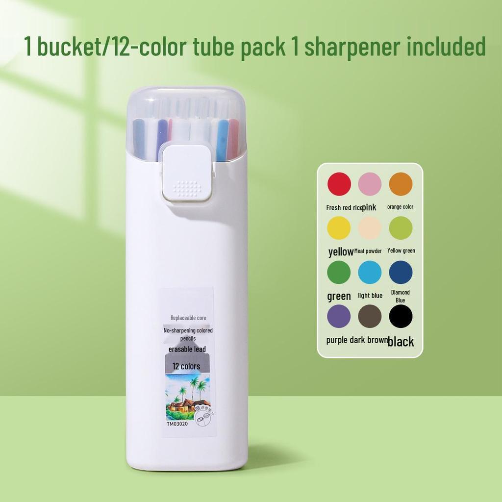 Tianzhuo Silinebilir Renkli Kalemler: 24/36 Renk, Otomatik Yağlı, Kapaklı ve Değiştirilebilir Uç Tutuculu, Bileme Gerektirmeyen.