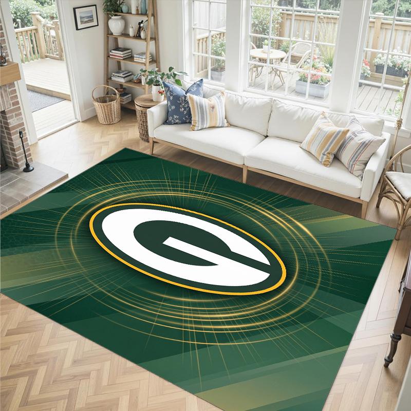 Tappeto in Velluto Cristallo Design Green Bay Packers Accogliente Non?Tappeto Stampato Antiscivolo per Camera da Letto Soggiorno Ingresso