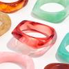 Summer Trendy Acrylic Square Cuff Bracelets for Women Candy Color Chunky Geometric Wide Bangle Stackable Jewelry Birthday Gift