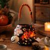Halloween Pumpkin Handwoven with Carry Handle for Party Home Decor