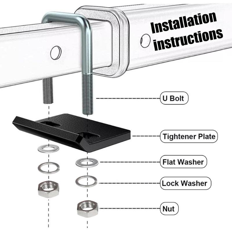 Heavy Duty Hitch Tightener Universal U-Bolt Anti-Rattle Stabilizer Lock for Trailer Truck Racks Wobble Carrier Clamp