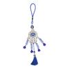 Blue Eye Car Hanging Ornament Good Luck Exquisite Car Mirror Decor Hanging for Backpack Home Decorations Silver