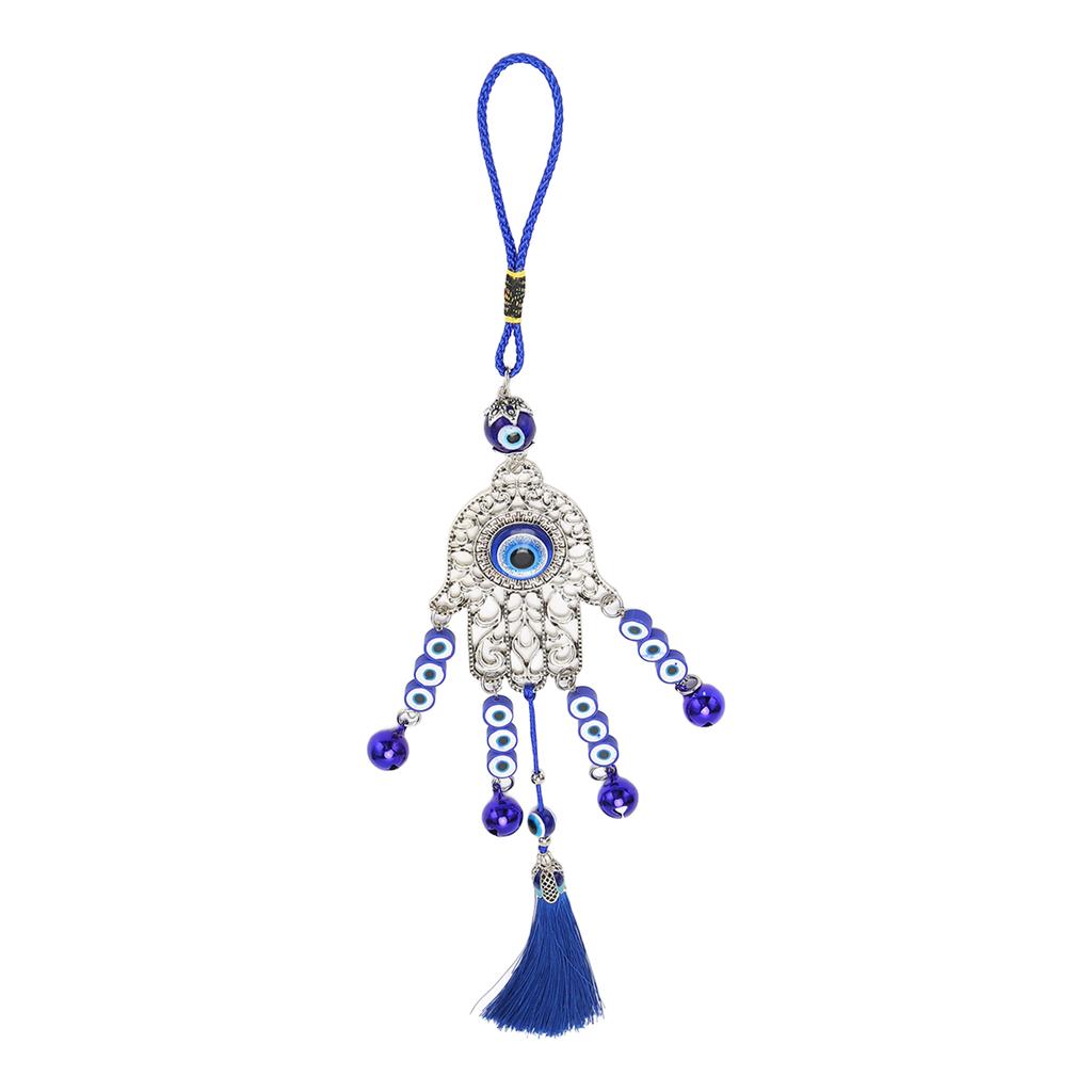 Blue Eye Car Hanging Ornament Good Luck Exquisite Car Mirror Decor Hanging for Backpack Home Decorations Silver