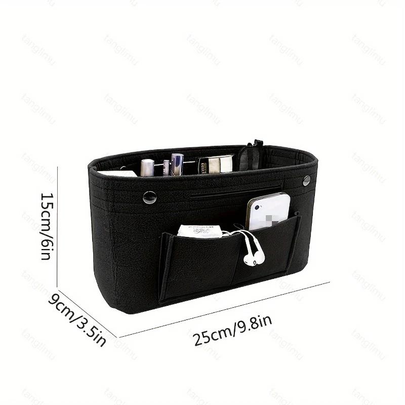 Purse Organizer Insert, Portable Bag Organizer Tote Insert With Multi Pockets For Handbag чёрный