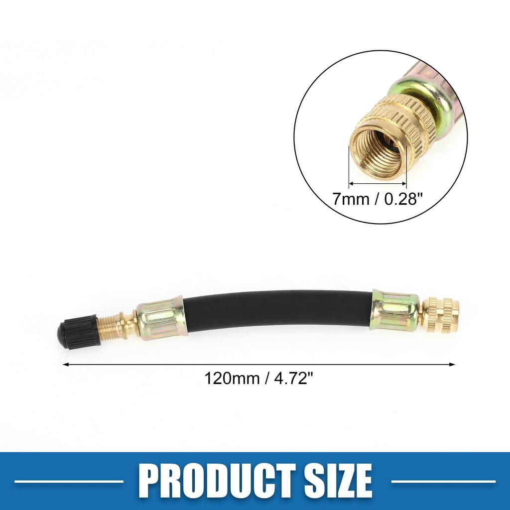 A ABSOPRO Tire Valve Stem Air Inflation Adapter Durable 120mm Long Tire Valve Extension Rubber Black