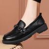 New Autumn Casual Shoes Medium Comfortable Soft Sole Non-slip Middle-aged Flat Shoes Soft Leather