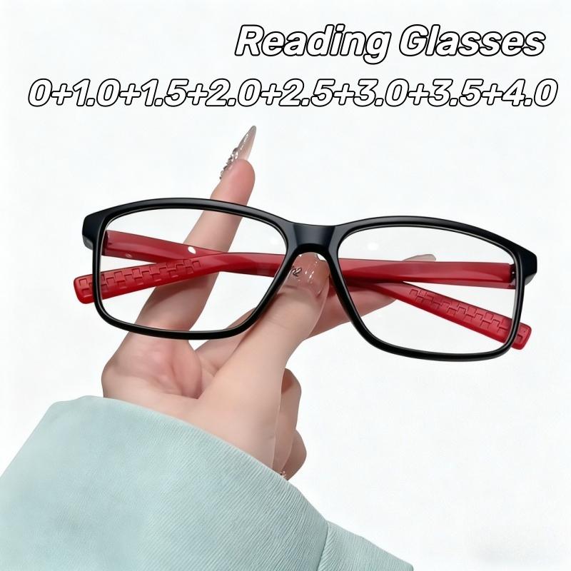 Men'S And Women'S Fashion Square-Frame Presbyopia Glasses Outdoor Sports Spring-Leg Blue Light Blocking Reading Glasses