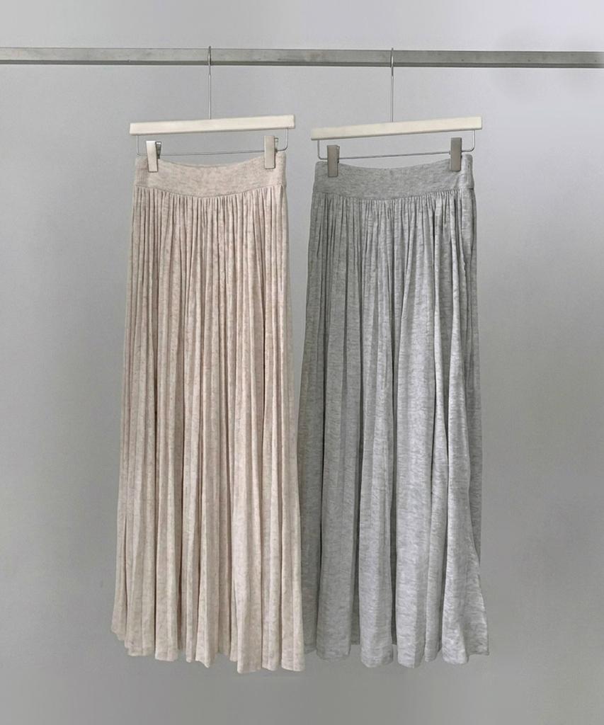 Baseukala Bella Linen Long Knit Skirt (2Colors)