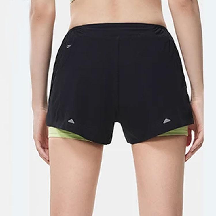 Li Ning Running Series Logo Print Lace-Up Loose Straight Shorts Women Shorts Black AAPT030-4