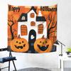 Halloween Pumpkin Tapestry Bedroom Creepy Black Cat Funny Tapestry Skull Wall Tapestry For Bedroom Living Room Dorm Decor