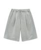 WEST GRAND BOULEVARD Curved Cut Wide One-Tuck Sweat Shorts Melange