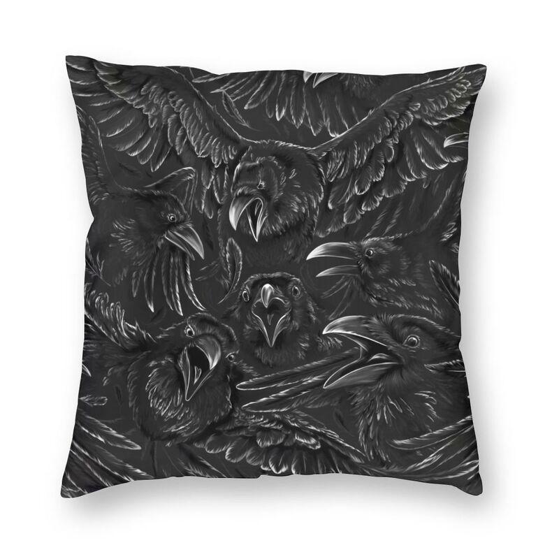 Halloween Witch Raven Square Putetrekk dekorasjon Gotisk Okkult Magic Witchy Putetrekk for sofa Bil Putetrekk