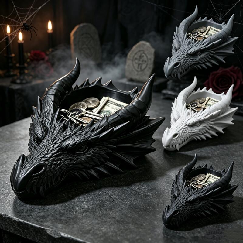 Xiaomi Creative Dragon Head Shape Desktop Ornament Jewelry Coin Storage Box Decoration Accessory, Halloween Home Gift
