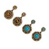 Vintage Sunflower Earrings With Palace Style Personalized Medieval High End Set Turquoise