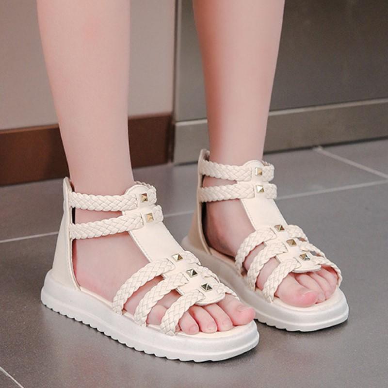 Letní nová móda Boty princezna s otevřenou špičkou Dětské boty s měkkou podrážkou Roman boty Dívčí sandály