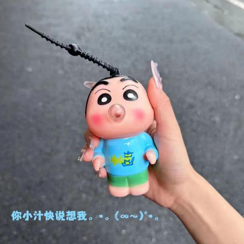 

New Anime Crayon Shin-Chan Pinching Joy Keychain Female Ruby Doll Pendant Bookbag Keyring Small Jewelry Cartoon Keychain Toy