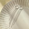 Under the Banyan Tree S925 Silver Elegant Tassel Earrings - Korean Fashion Face-Slimming Style