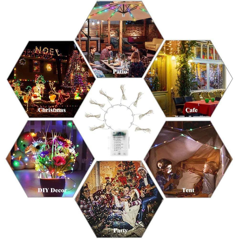 Dış Mekan Veranda Şemsiyesi Işık Zincirleri Uzaktan Kumandalı LED Şemsiye Lambası ve 10 Kablo Bağı