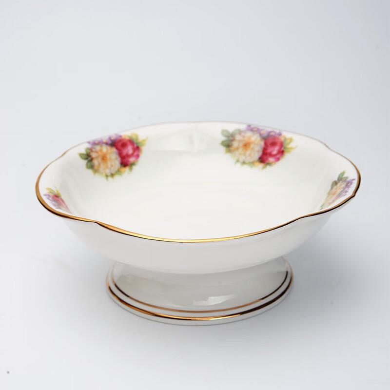 Elegant Bone China Pedestal Fruit Bowl