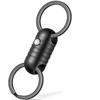 [TIMULTI] aluminum magnetic releaser key ring Fashionable with key ring Load capacity 10Kg (black aluminum *1 piece)