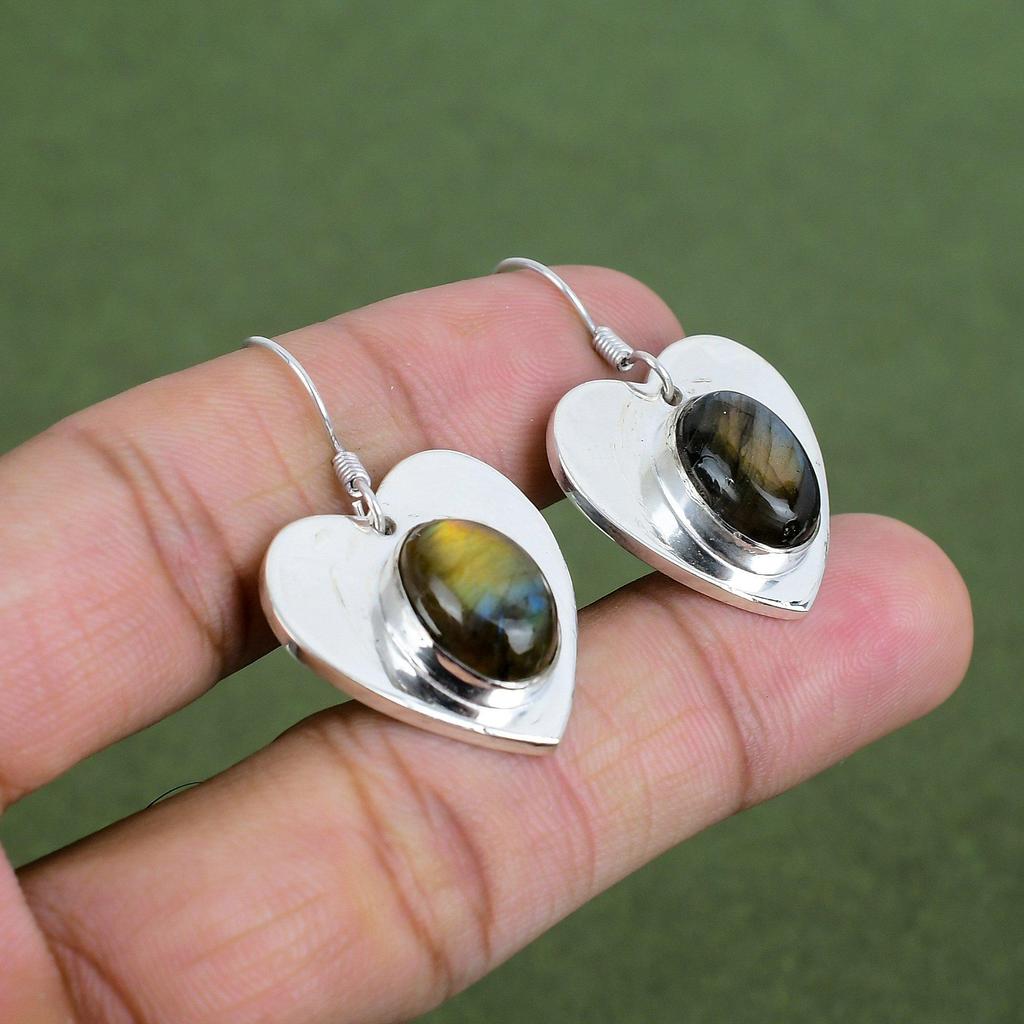 Boucle d'oreille Labradorite Boucle d'oreille Argent Sterling 925 Bijoux Délicats Boucles d'oreilles Faits Main Bijoux Pierre Précieuse Labradorite Boucle d'oreille Pendantes Cadeaux Pour Ami