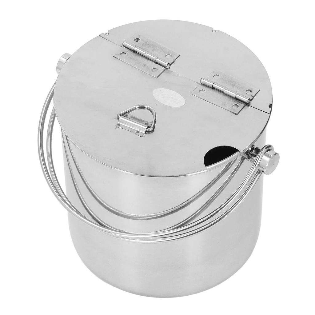 Ice Bucket with Flip Lid Handle Thickened Stainless Steel Insulated Ice Bucket for Beverage Wine