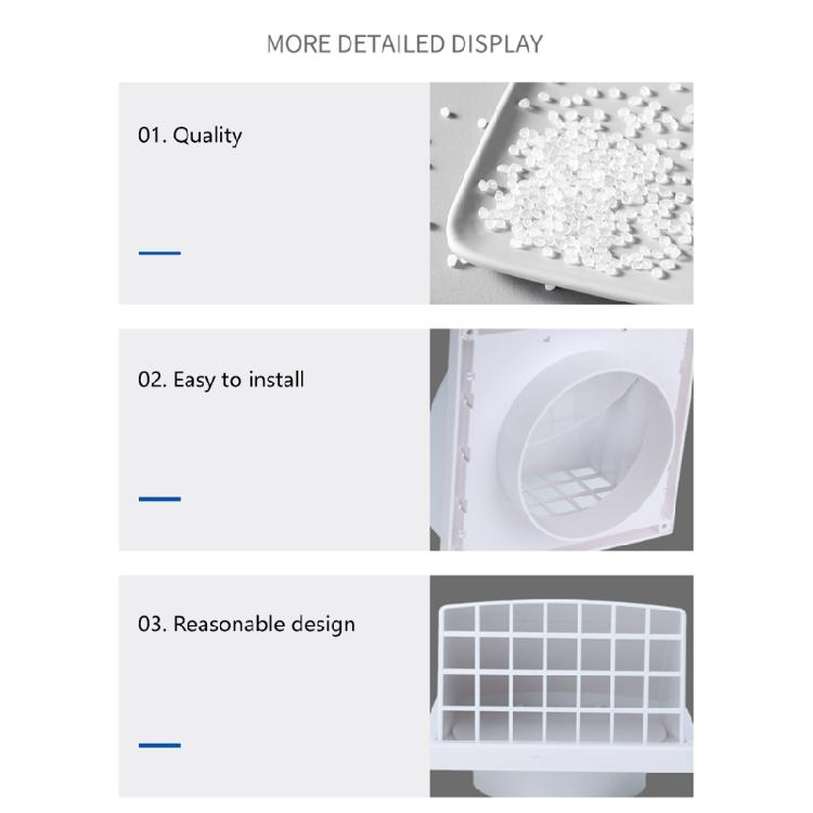 Plastic Exhaust Hood Exterior Wall Ventilation Grille Indoor and Outdoor Air Vent Caps Exterior Wall Exhaust Vent Outlet