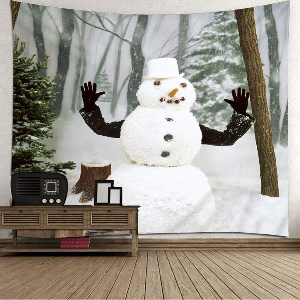 Funny Christmas Snowman Tapestry New Year Party Background Tapestry Bedroom Dormitory Wall Hanging