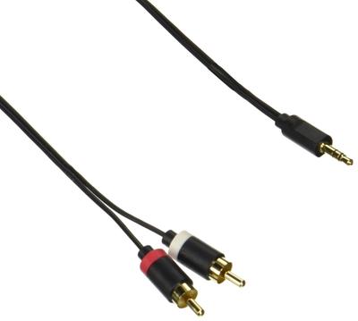 Elecom Kabel Audio Wtyk Stereo Dodatkowo Pozłacany Czarny 1m Mini-Pin (LR) Drobny/Złoty DH-MWRN10