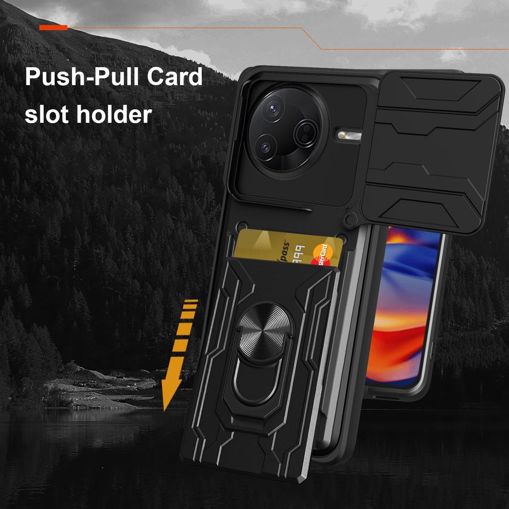 For Xiaomi Poco F7 Pro 5G/Redmi K80 5G Case PC+TPU Kickstand Phone Back Cover with Camera Slider
