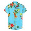 Casual Lar Printed Thin Hawaiian Shirt Men's Short-sleeved Loose Beach Shirt