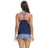 2Stk/Set Tankini Set U-Ausschnitt Druck Rückenfrei Oberteile High Waist Badehose Set Schnelltrocknende Bademode Strandbekleidung