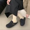 New Women Slippers Mules Fur Women Shoes Winter New Buckle Flats Platform Walking Plush Ladies Slides Casual Warm Indoor Boots