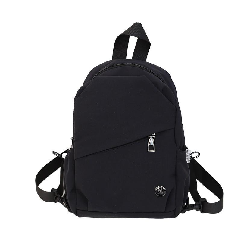 

Simple Blocking Color Designed Neutral Casual Backpack For Outings Daily Black