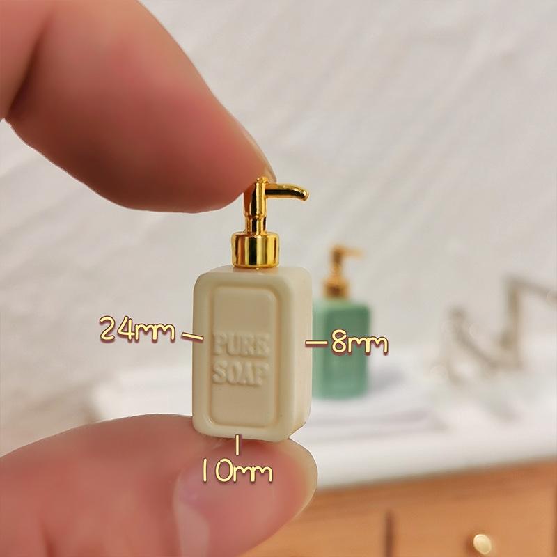 Miniature Soap Dispenser 4Pcs Set Dollhouse Accessories Split Bottle Pretend Play Kit for Kids Daily Role Playing