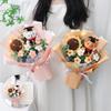Artificial Flowers Crochet Bouquet Handmade Sunflower Daisy Rose Bouquet Eternal Flower Valentines Day Mothers Day Birthday Gift