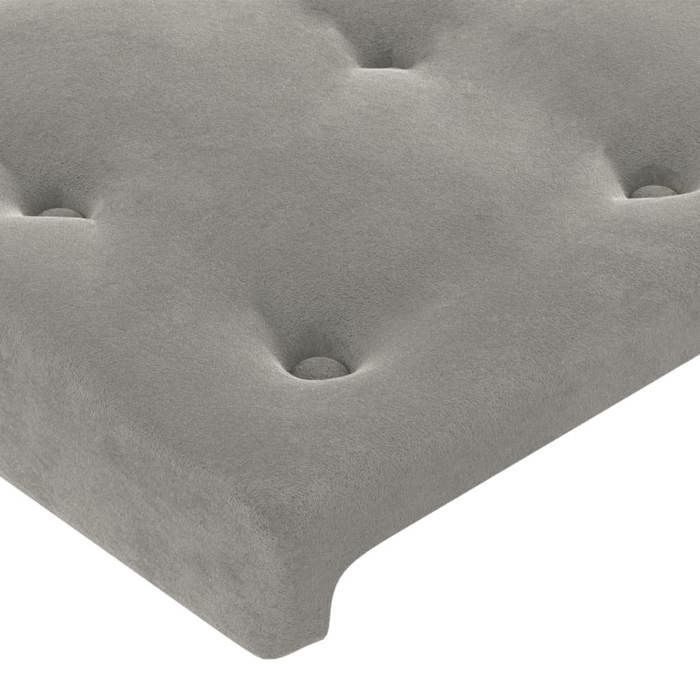Tête de lit - Maison Exclusive - Gris clair - 180 x 5 x 118/128 cm - Velours