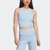 Adidas Originals American Vintage Series Solid Color Logo Embroidered Ribbed Tank Top Women Tops Light-Pink Light-Blue IL9626