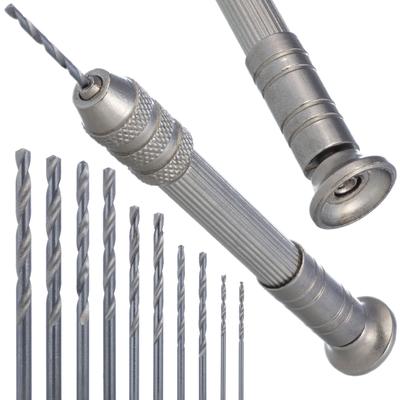 Ręczna Mini Wiertarka Dociskowa – Zestaw 10 Wierteł 0,8–3 Mm | Precyzyjne Wiercenie W Drewno I Plastik | Ergonomiczna Konstrukcja