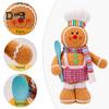 Christmas Gingerbread Doll Ornaments Extendable Leg Plush Doll with Scarf Stuffed Cooking Gingerbread Figure for Christmas Tree Fireplace Decor