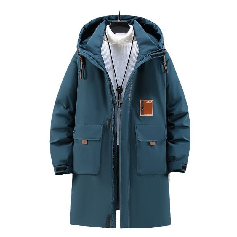Men's Plus Size Big Tall Winter Coat Thickened Long Loose Fit Cotton Padded Jacket with Slit 4XL-12XL