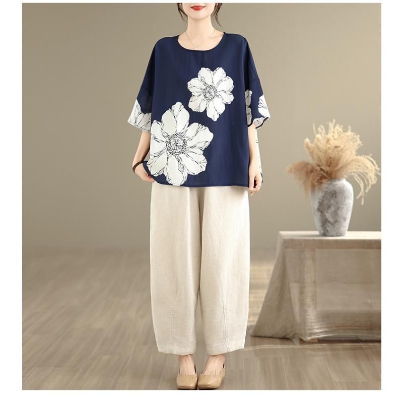 DIMANAF 2026 Summer Plus Size New T-Shirt Women Print Loose Casual O-Neck Casual Lady Tops Tees Shirts Oversize