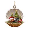 Christmas Shell Sleeping Dog Pendant Acrylic Shell Dog Hanging Decoration Car Christmas Tree Hanging Ornament Home Decor