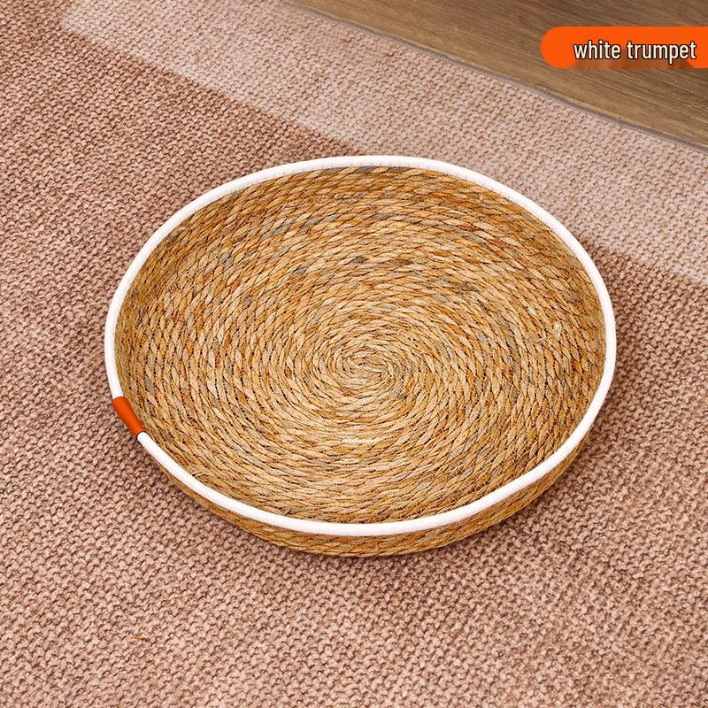 Breathable Woven Cattail All-Season Cat Bed