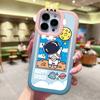 Cartoon Astronaut Pattern Phone Case Monster Lens Phone Shell Soft Protective Cover for iPhone Huawei Honor Infinix Tecno