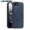 KEYSION Luxuriöse Retro PU-Lederhülle mit MagSafe für iPhone 17e 16e Magnetische stoßfeste Handy-Rückseite für iPhone 16e 17e 2026