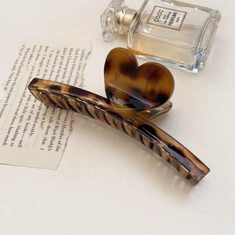 

1pc Acid Leopard Print Claw Clip Large Size High-end Feeling Hair Clip for Women Rear of Head Bun Shark Clip Hairpin Headpiece