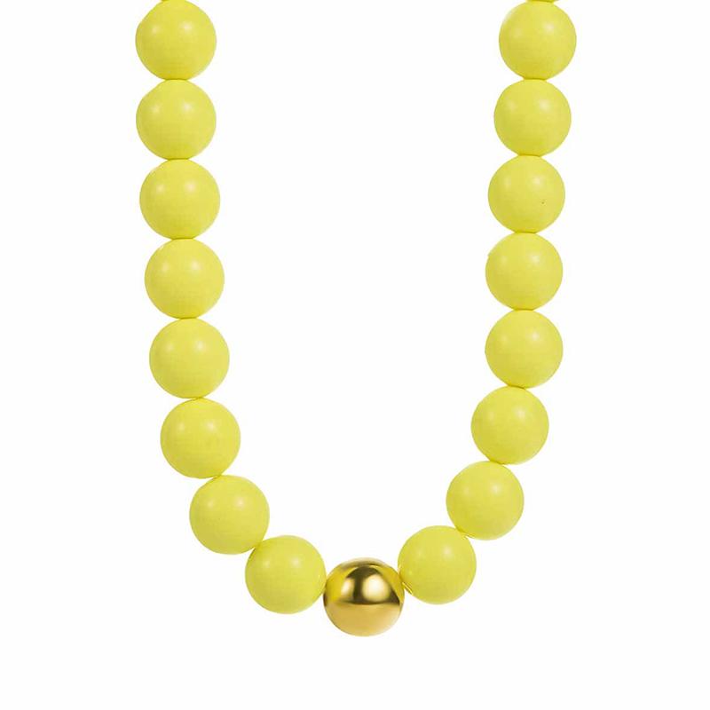 Solid Color Acrylic Bead Necklace Sweet Candy Colored Bead Fashion Cute Bohemian Handmade Colorful Collarbone Chain