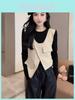 Casual Oversized Mouwloos T-shirt Met Borduurwerk Voor Herfst Winter Damesmode